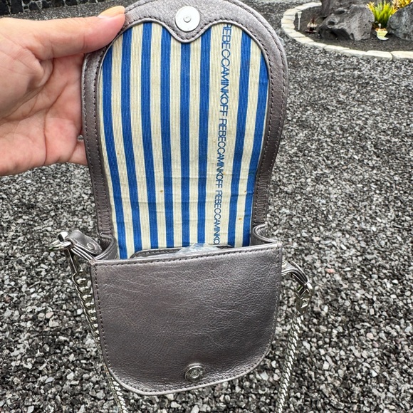 Rebecca Minkoff Metallic Studded Crossbody Bag with Chain Strap - Picture 8 of 10